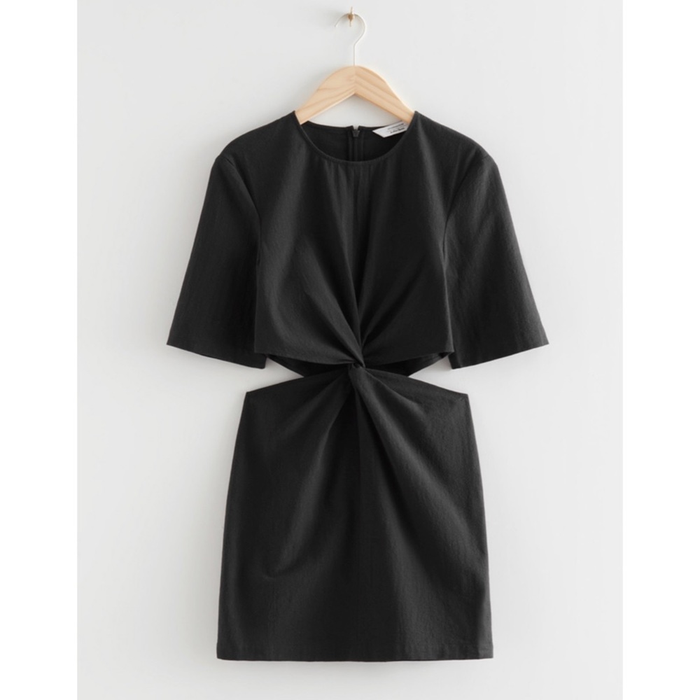 NWT & Other Stories Cut Out Mini Dress Black Size 6